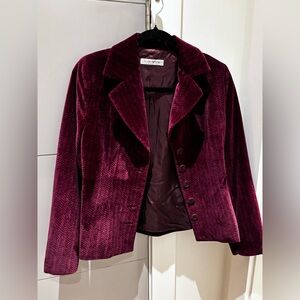 Velvet Emporio Armani Blazer in Maroon Size 44 (S/M)